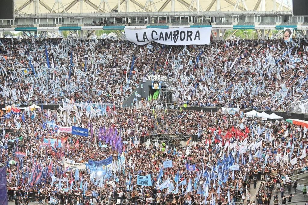 El estadio de La Plata a pleno en el acto de Cristina Kirchner. 
