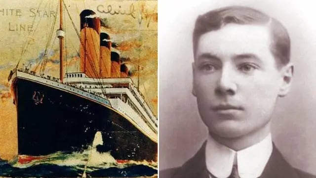 UN CORDOBÉS EN EL TITANIC. Envió una postal desde el barco (a la izquierda de la imagen).