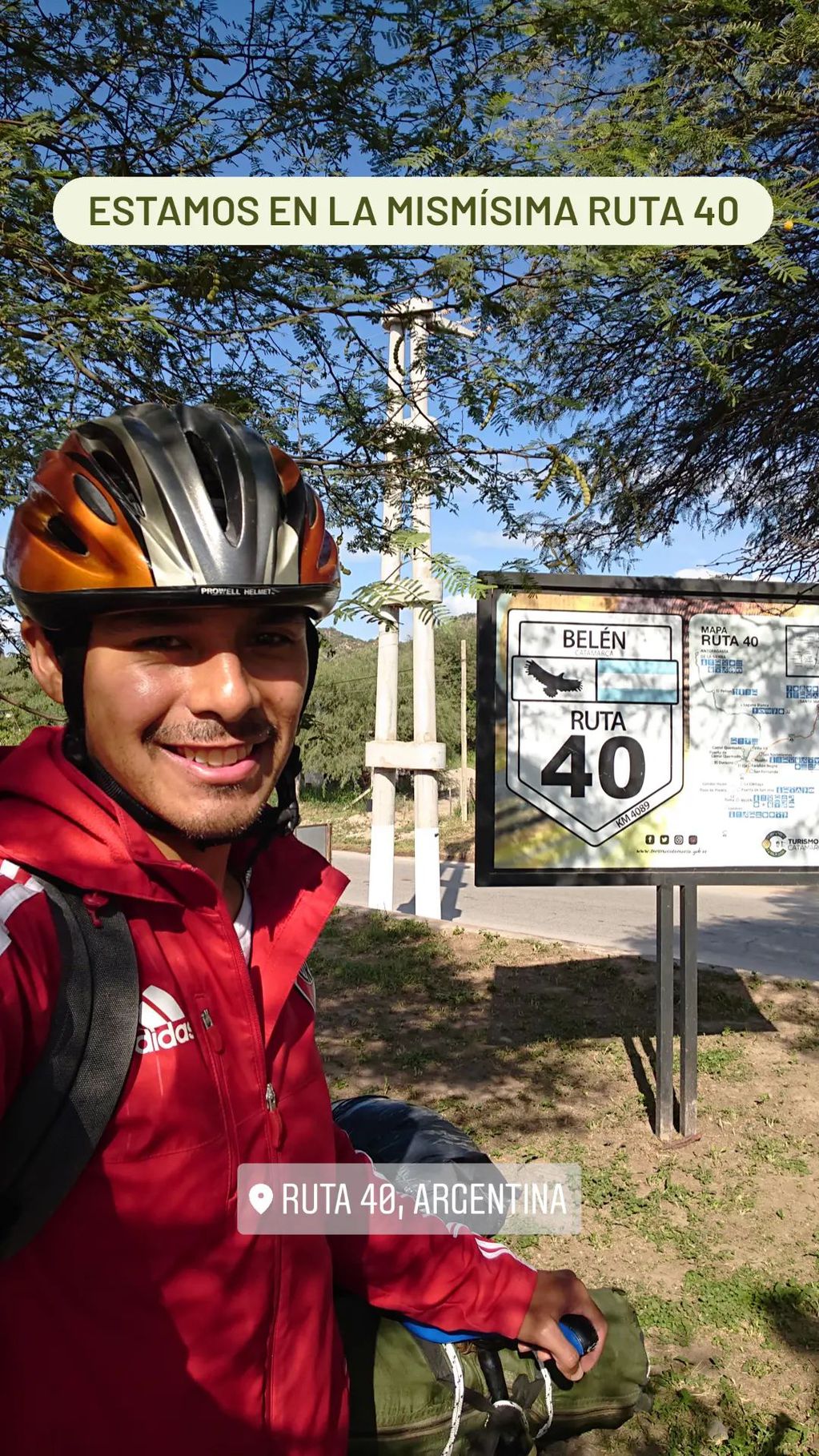 Exequiel Arce, el tucumano que recorre el país en bicicleta.
