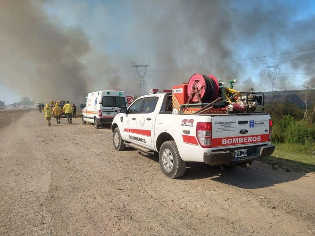 Bomberos Voluntarios- Incendio RN 12
Crédito: Bomberos Ceibas