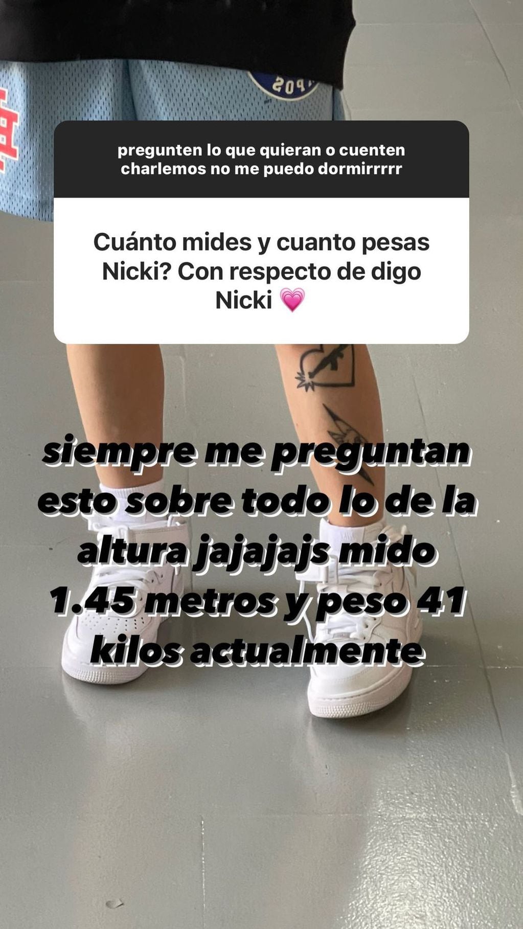 Nicki Nicole reveló su estatura y peso: “No tengo ningún tipo de incomodidad con mi altura”