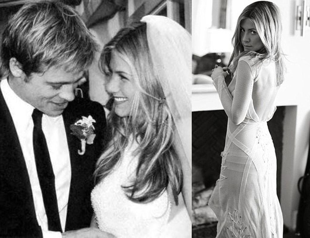 Así sería el vestido de novia que usó Jennifer Aniston para su boda con Brad Pitt (Foto: Archivo)