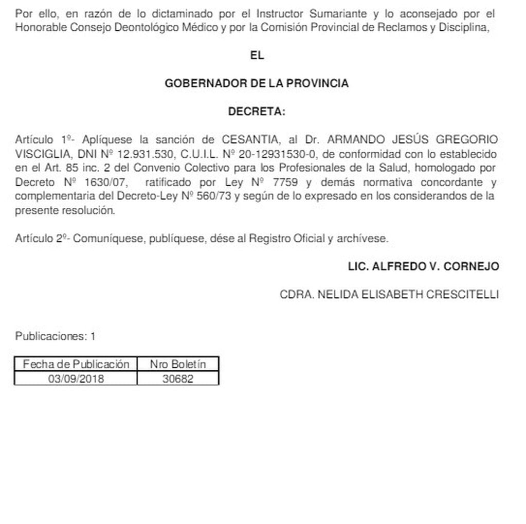 Boletín Oficial Decreto 1406