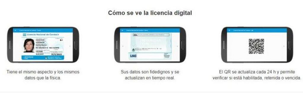 Licencia de conducir digital.