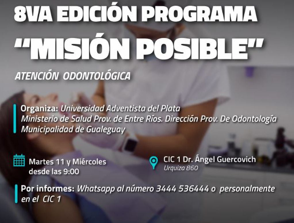 Llega a Gualeguay la 8va edición del Programa "Misión Posible"
