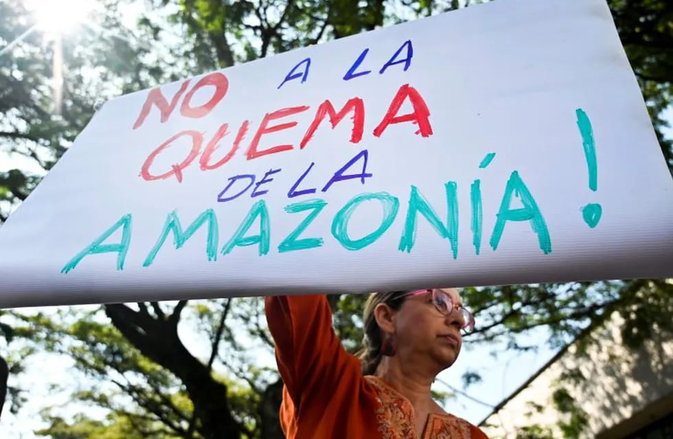 Protestas en todo el mundo contra Jair Bolsonaro por los incendios en el Amazonas. (AFP)