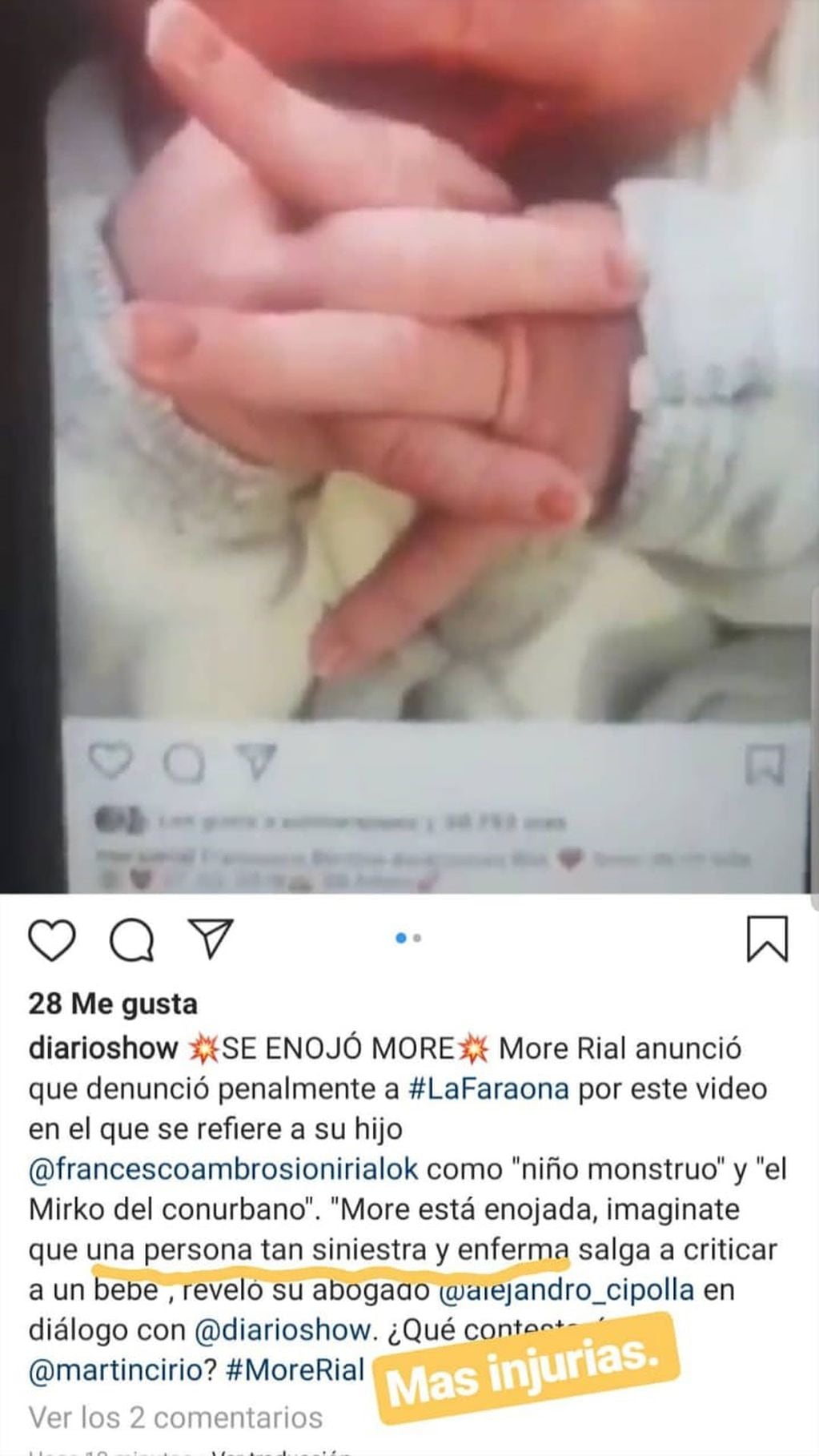 Morena Rial denunció a "La Faraona" por decir que su hijo es "el Mirko del conurbano"