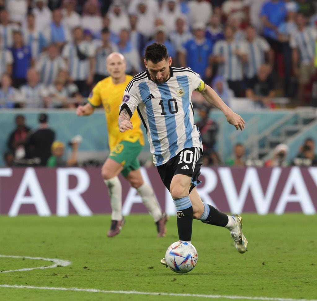 El festejo de Lionel Messi por el triunfo de la Selección Argentina
