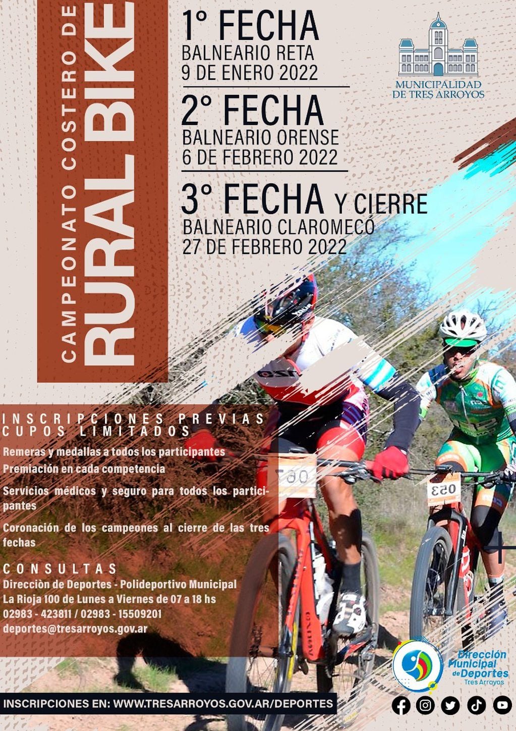 Se presentó el Campeonato Costero de Rural Bike de la Dirección de Deportes