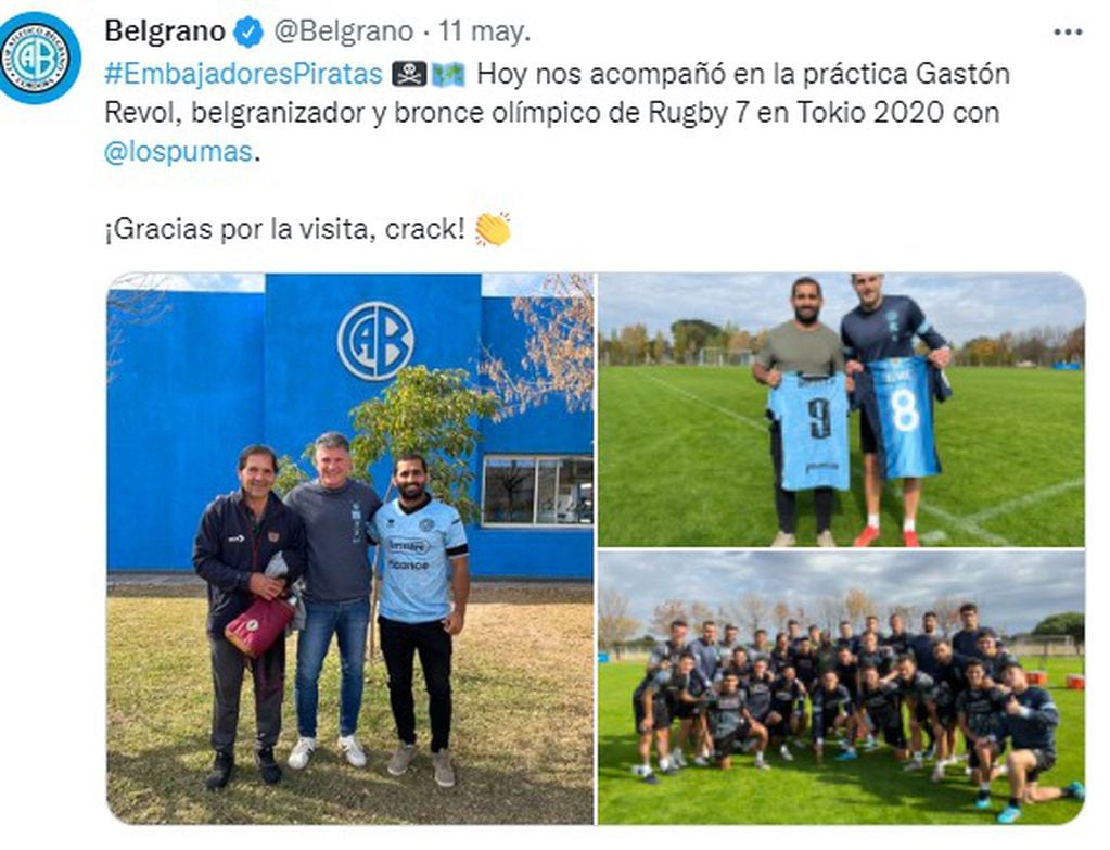 Gastón Revol, invitado por Belgrano. Un Puma Celeste.