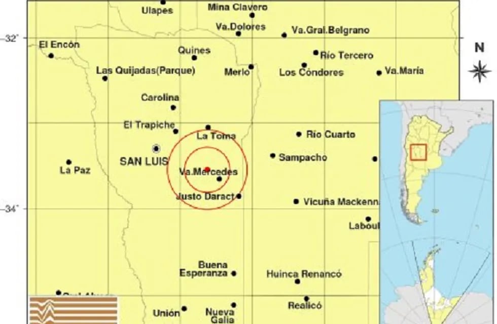 Un sismo originado en San Luis repercutió en el sur cordobés (La Voz).