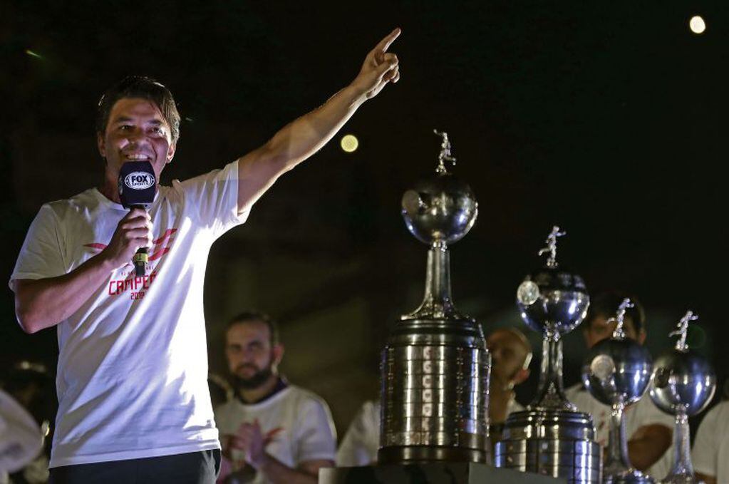 Marcelo Gallardo buscará su tercera Recopa Sudamericana al mando de River Plate (AFP).