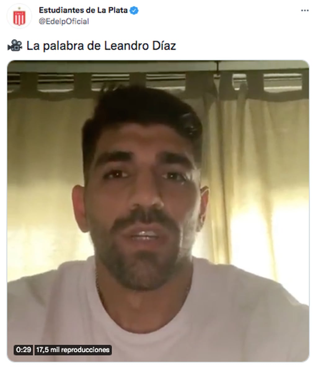 Leandro Díaz se disculpó con los hinchas de Gimnasia por sus insultos.