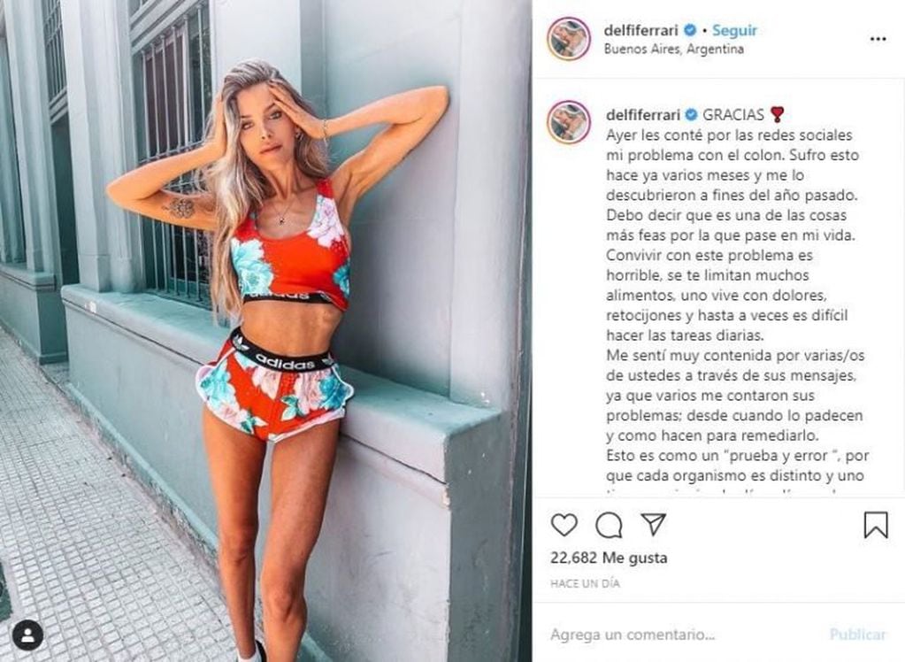 El descargo de Delfi Ferrari en Instagram