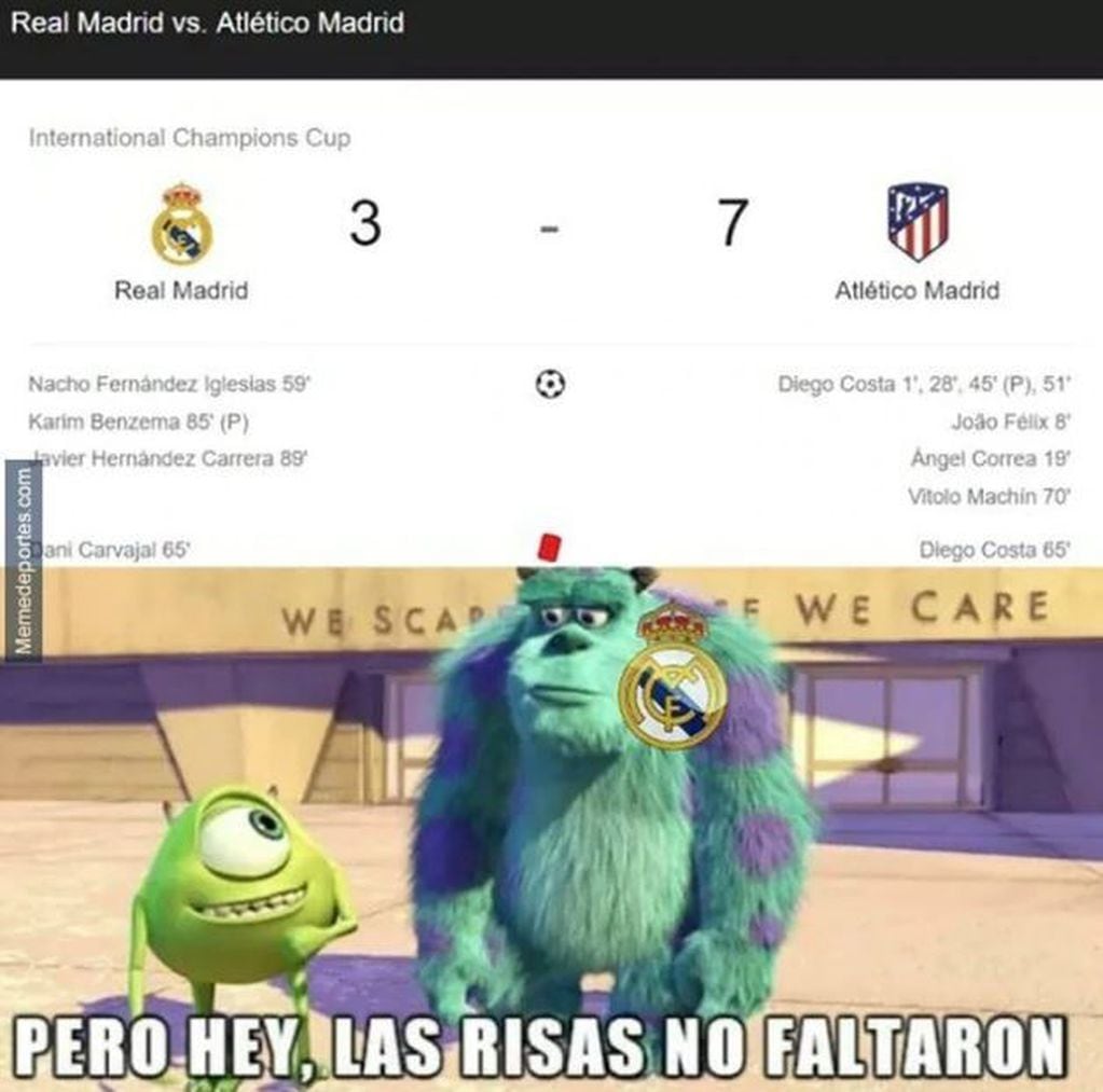 Memes de la derrota del Real Madrid por 7-3 ante el clásico frente al Atlético (Foto: redes).