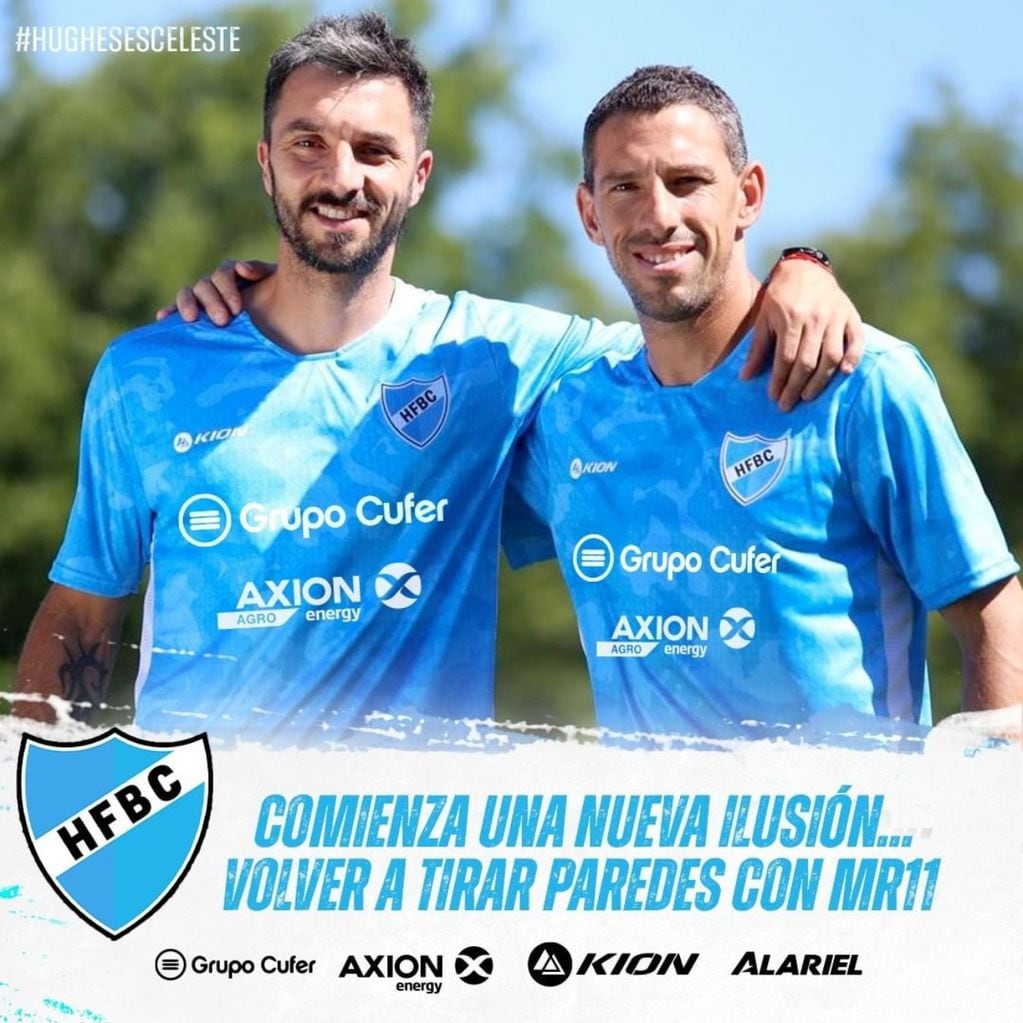 Nacho Scocco y Maxi Rodríguez jugarán en la liga venadense para defender los colores de Hughes FCB.