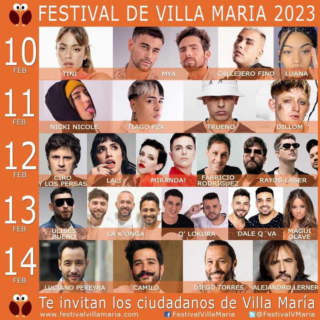 Festival Villa María 2023: quiénes se presentan cada día y cuánto cuestan las entradas