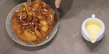 Torta invertida de manzana