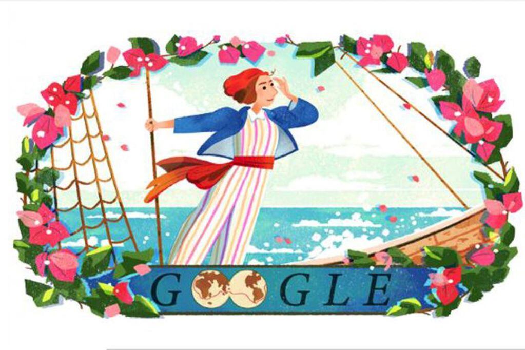 El doodle que hizo Google para homenajear a Jeanne Baret (web)