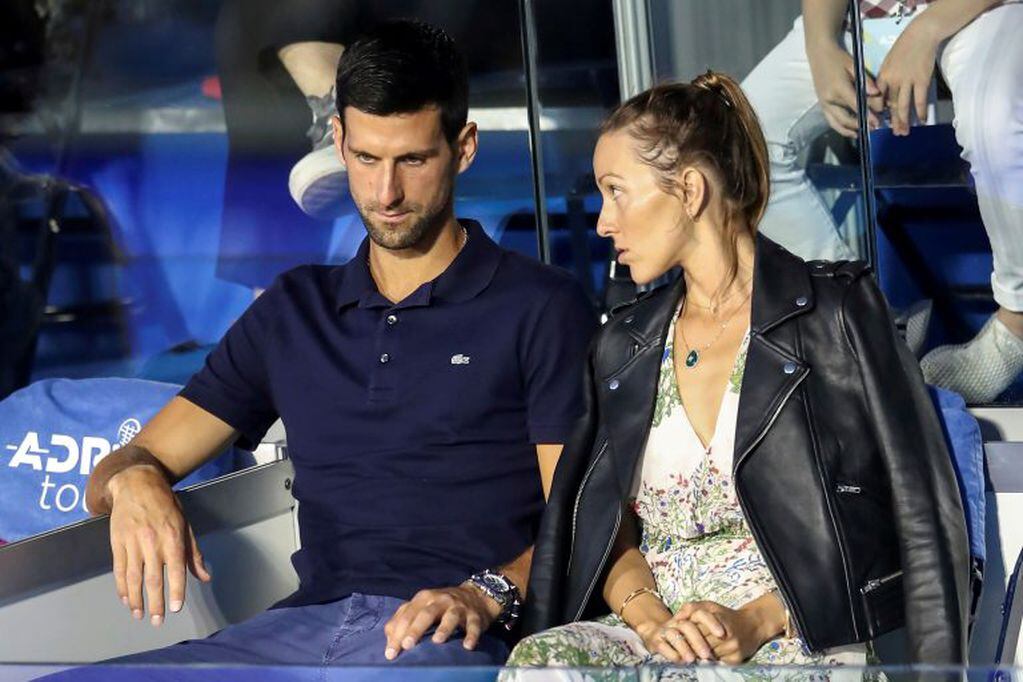 Novak Djokovic y su esposa, Jelena Ristic. (REUTERS)