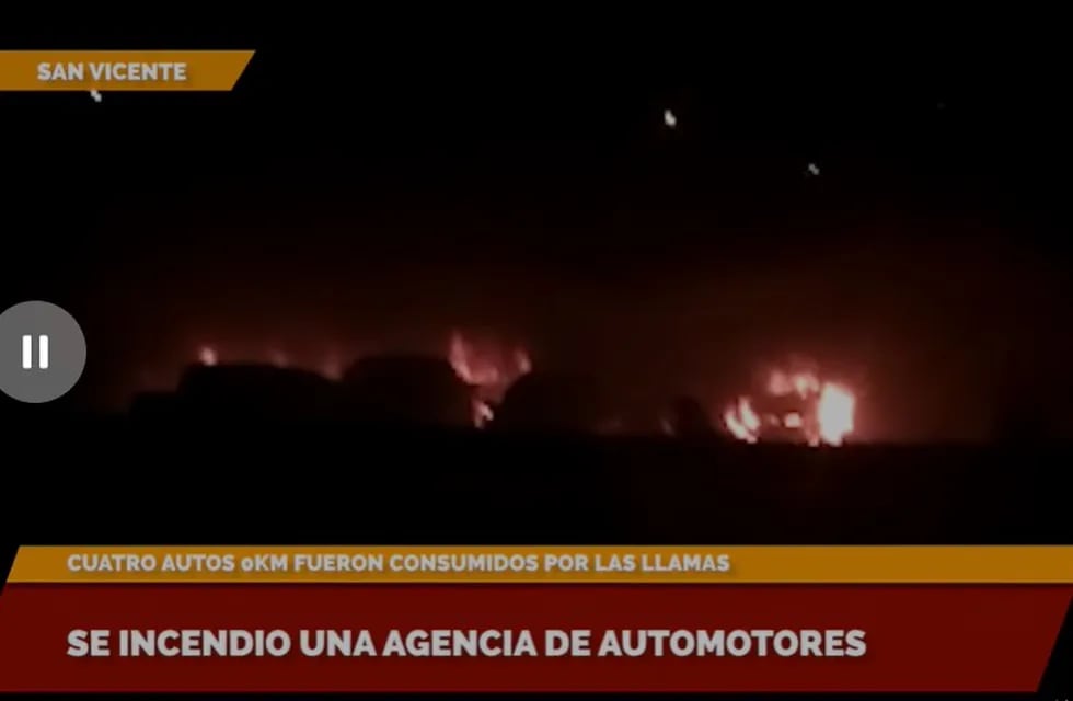 Incendio en una agencia de automotores en San Vicente consumió cuatro autos 0 Km.