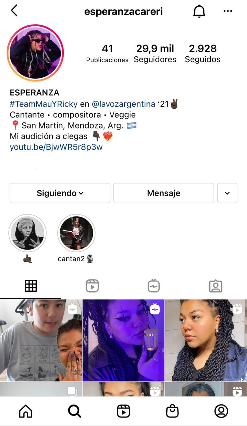 El perfil de Esperanza Careri. 