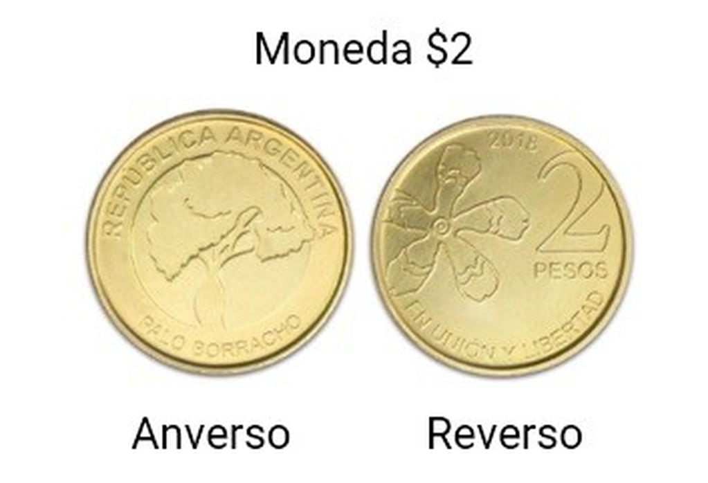 Nuevas moneda de 2 y 10 pesos.