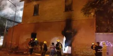 El fuego en la histórica casona ferroviaria de Villa María