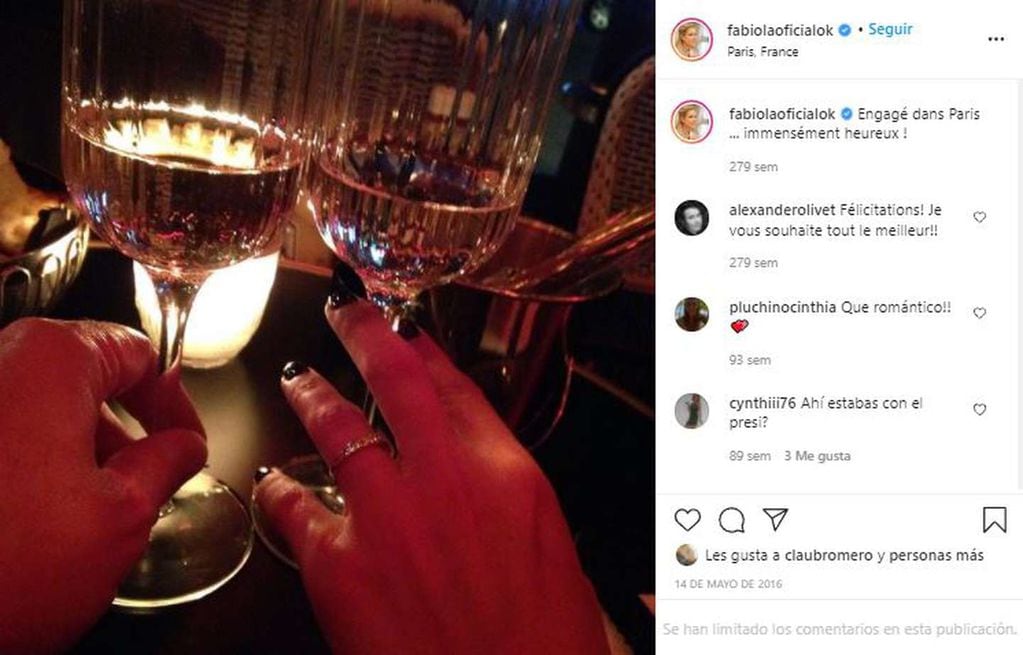 La periodista compartió una imagen en su Instagram para anunciar su compromiso con Fernández.