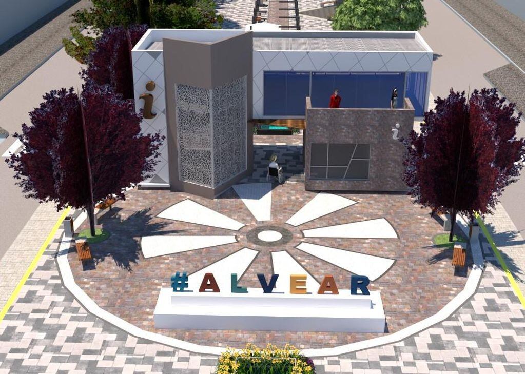 Así será el nuevo Paseo del Artesano e informador turístico en el kilómetro cero de Alvear.