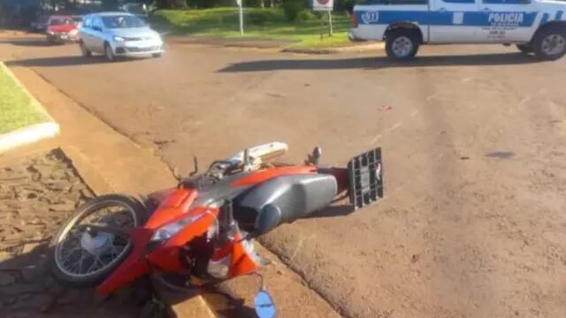 Accidente vial en Aristóbulo del Valle dejó a un motociclista herido