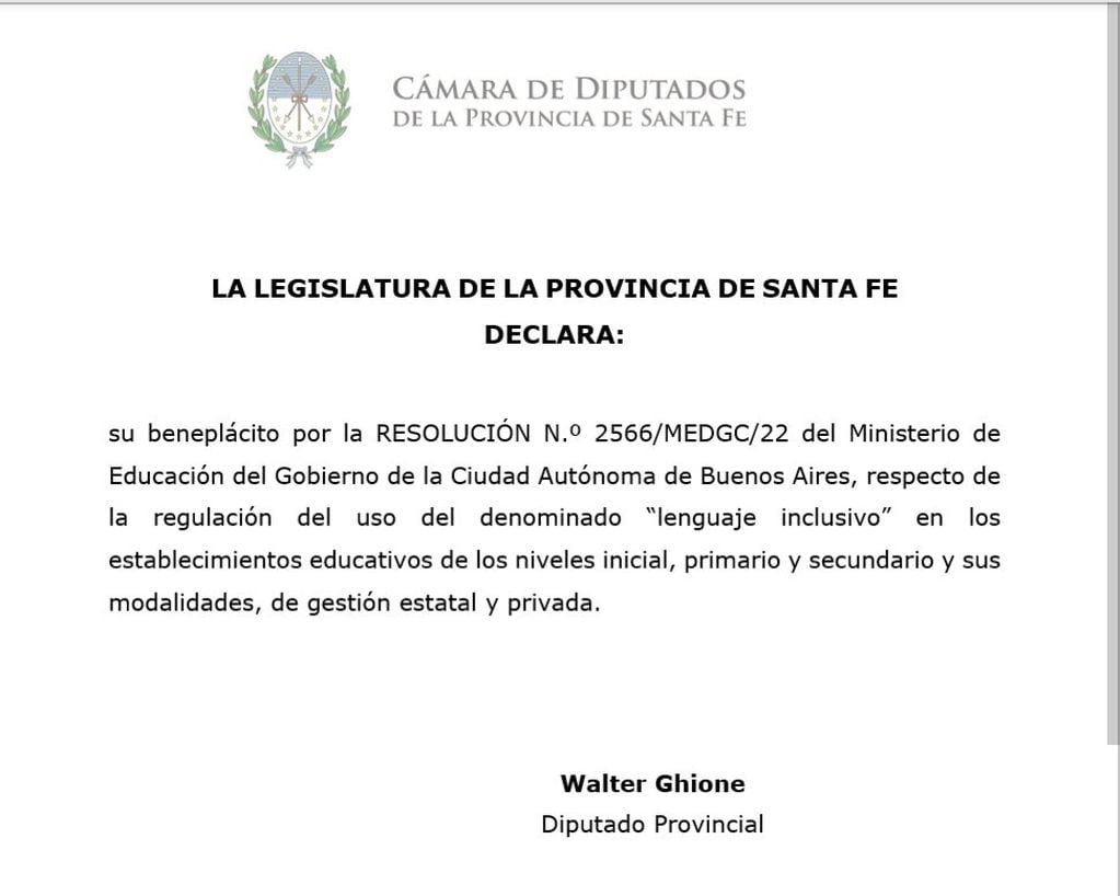 Como en CABA, piden prohibir el lenguaje inclusivo en las escuelas de Santa Fe.