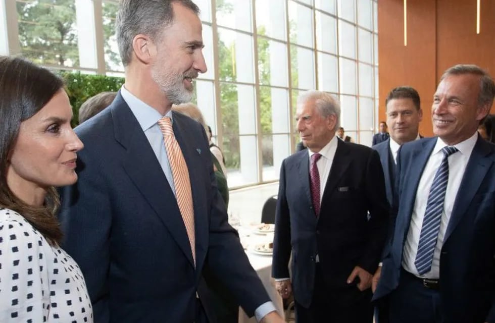 El presidente estuvo en la recepción de los reyes Felipe y Letizia.