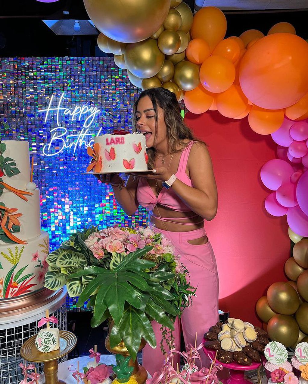 Larissa Riquelme durante la celebración de su cumpleaños.