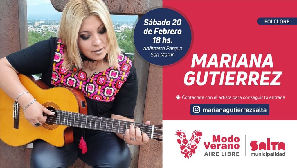 El sábado 20 se presentan las artistas Mariana Gutiérrez y Camila Spears a las 18 y las 20.