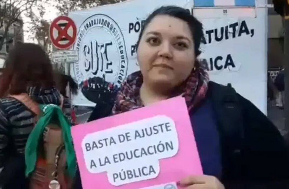 De la protesta en Peatonal y San Martín participaron también el gremio de docentes privados (SADOP) y partidos del Frente de Izquierda y los Trabajadores.