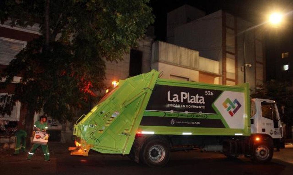 Recolección de residuos en La Plata.
