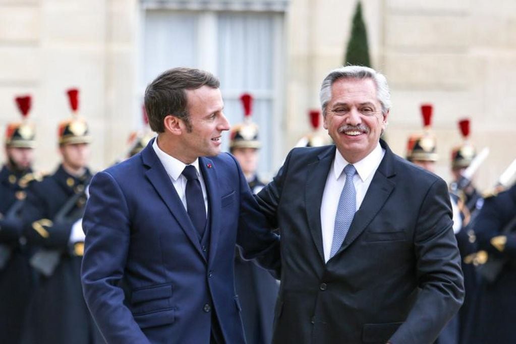 Alberto Fernández y Emmanuel Macron, (crédito: presidencia)