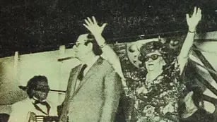 Histórico debut. Miguel Gelfo y Leonor Marzano en la Plaza Próspero Molina (foto de archivo).