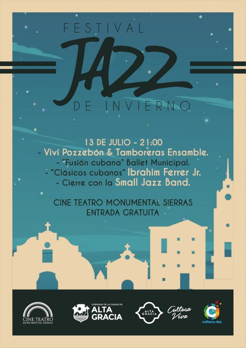 Festival de Jazz en el Cine Teatro Monumental Sierras.