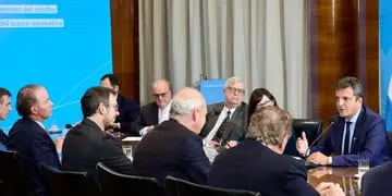 Sergio Massa en la reunión con banqueros