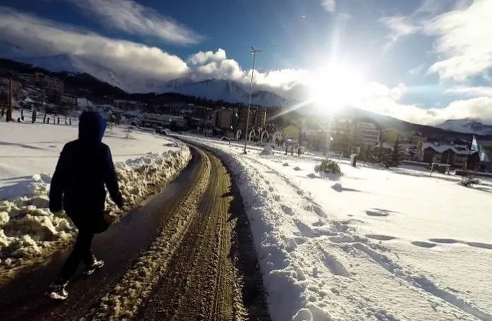 Intensas nevadas en Ushuaia