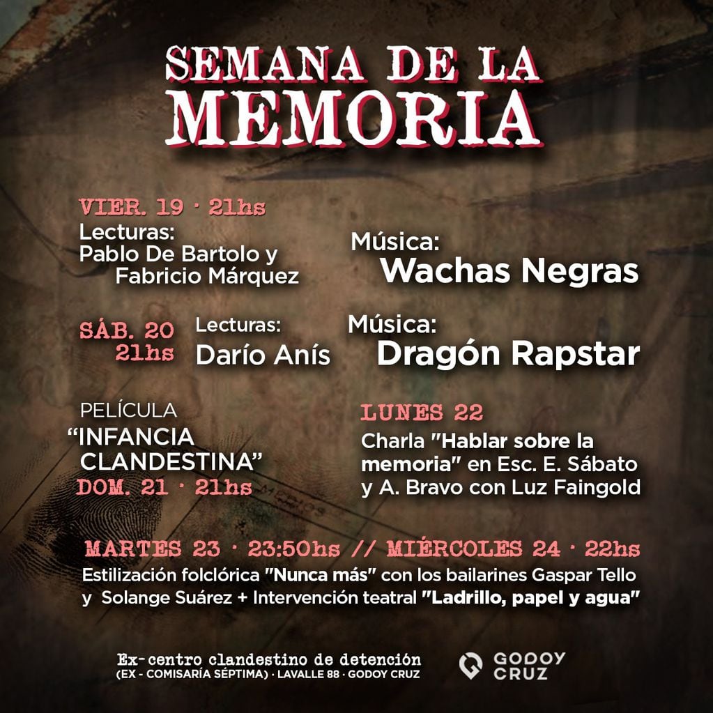 Agenda por la Memoria- Municipalidad Godoy Cruz