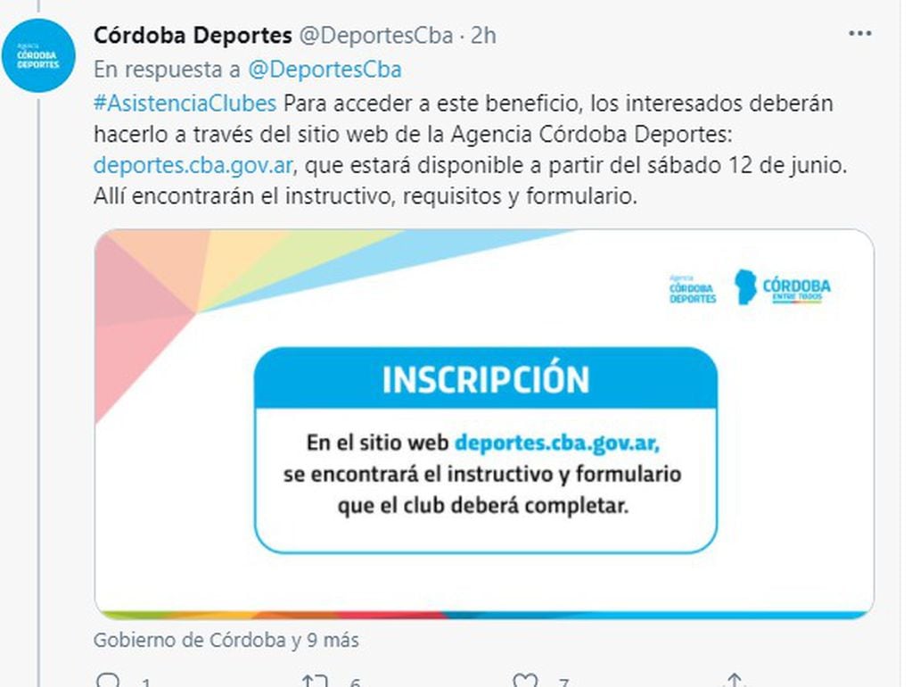 La Agencia Córdoba Deportes anunció la ayuda económica para clubes y federaciones.