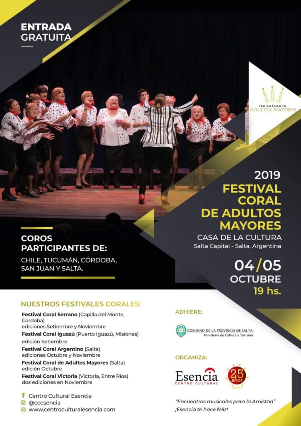 Festival Coral de Adultos Mayores (Facebook Casa de la Cultura - Salta)