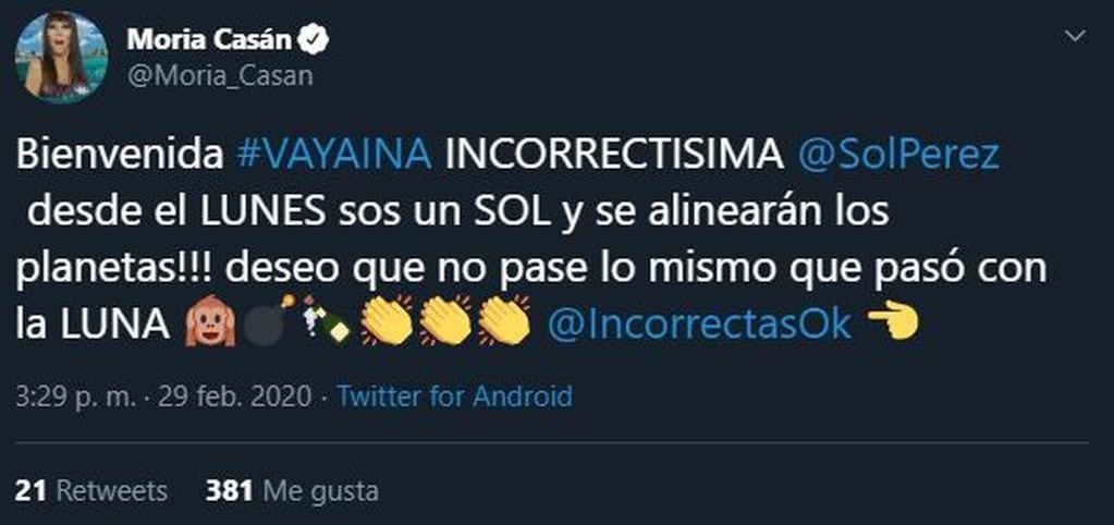 Moria Casán confirmó a Sol Pérez en su programa de una manera muy particular