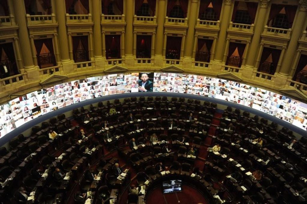 Sesión virtual en Diputados. (Foto: Federico López Claro)