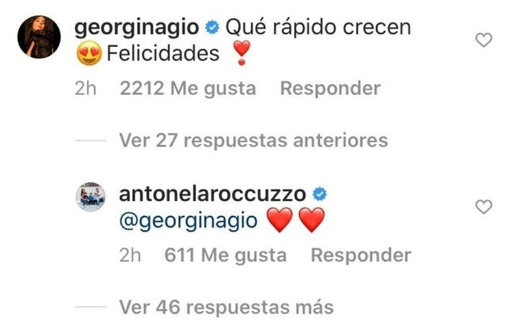 Georgina Rodríguez, pareja de Cristiano Ronaldo, también comentó en la publicación (Captura)