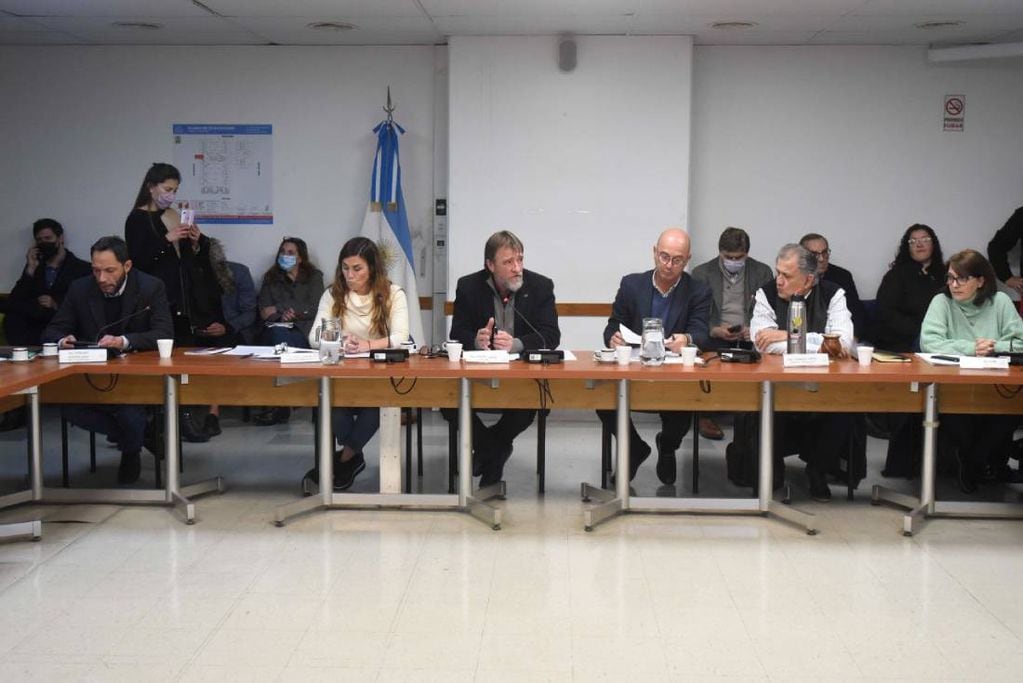 Autoridades de la Comisión de Transporte, con Jorge Rizzotti (UCR) a la cabeza (Foto: HCDN)