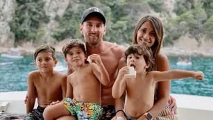 Lionel Messi y Antonela Roccuzzo de vacaciones con sus hijos